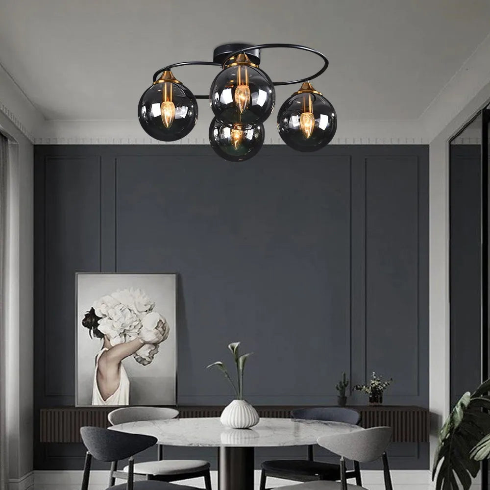 Valentina Nordic Bubble Glass Ceiling Light, Gray/Amber - Neutralighting