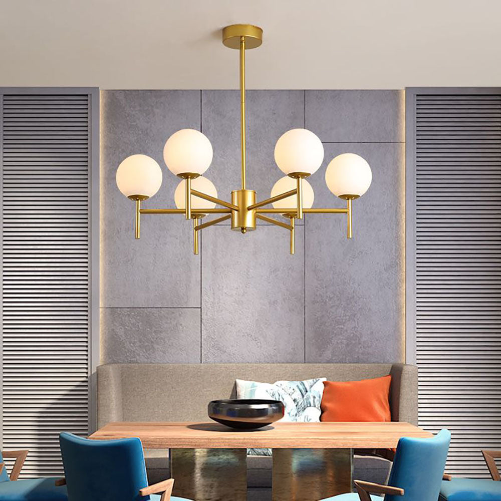 Silva Modern Globe Bubble Metal/Glass Pendant Light, Gold/Black - Neutralighting