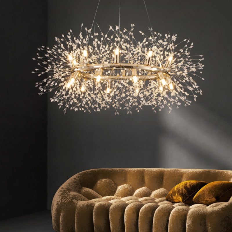 Arisha Modern Dandelion LED Pendant Light GoldCrystal Bedroom/Living Room - Neutralighting