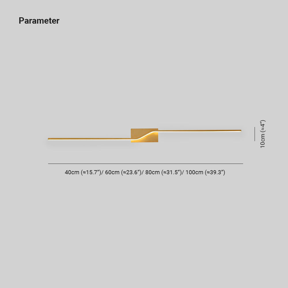 Arisha Luxury Curved Linear Metal Wall Lamp, Gold - Neutralighting