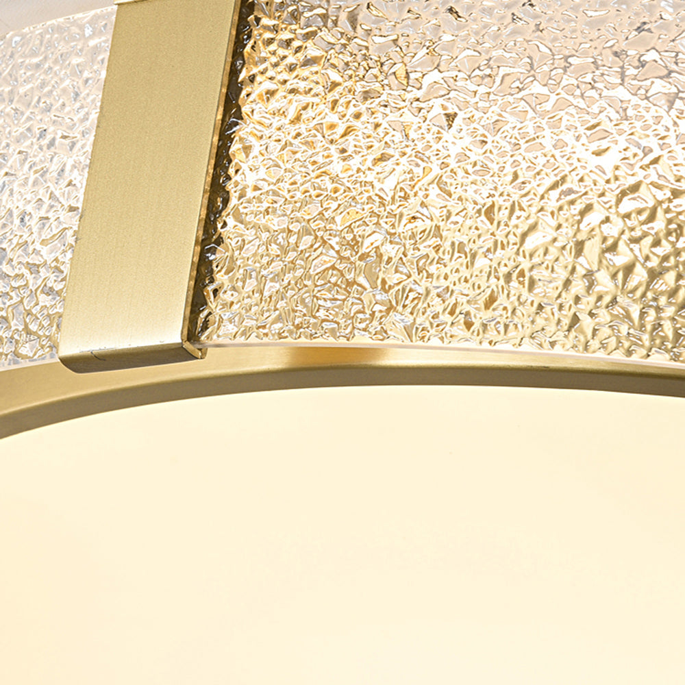 Arisha Modern Round Metal/Glass Flush Mount Ceiling Light, Gold - Neutralighting