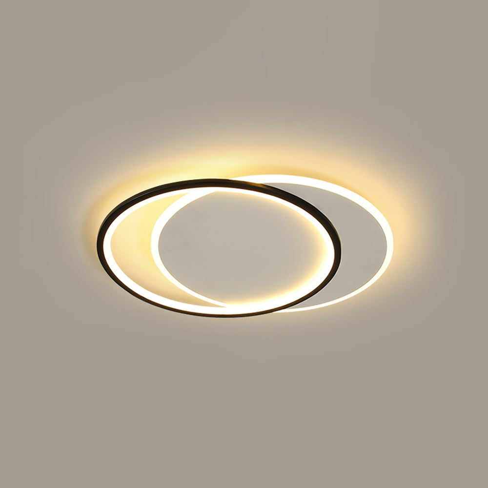 Arisha Modern Square/ Round Flush Mount Ceiling Light, Black with White - Neutralighting