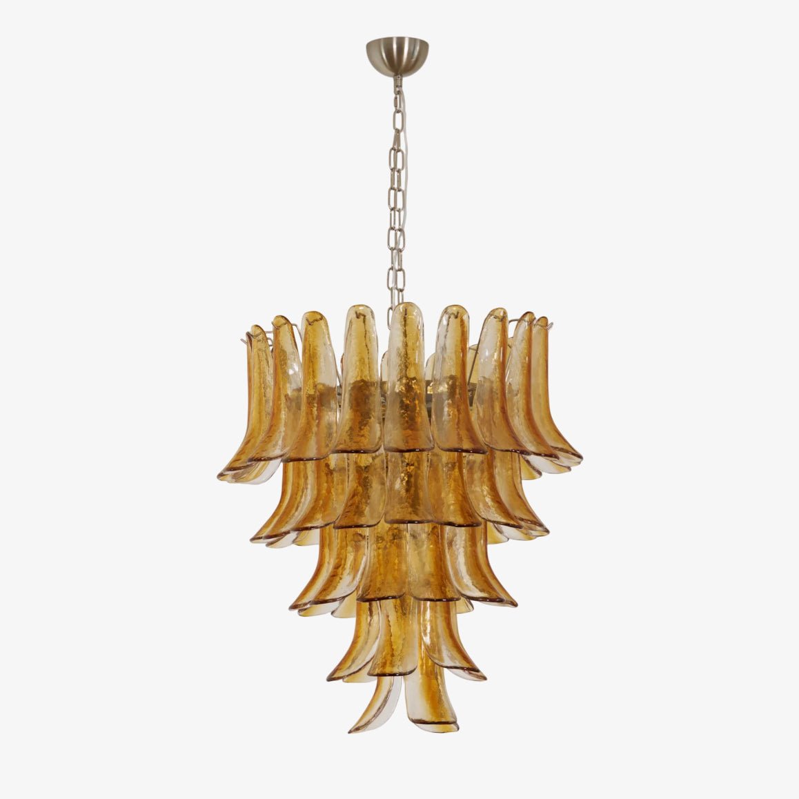 Aurora Chandelier Amber Lily Murano Glass Layered Centerpiece