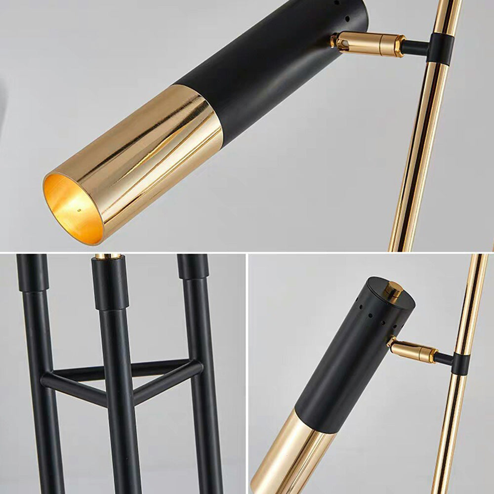 Salgado Modern Tall Metal 3 Bulb Floor Lamp, Black - Neutralighting