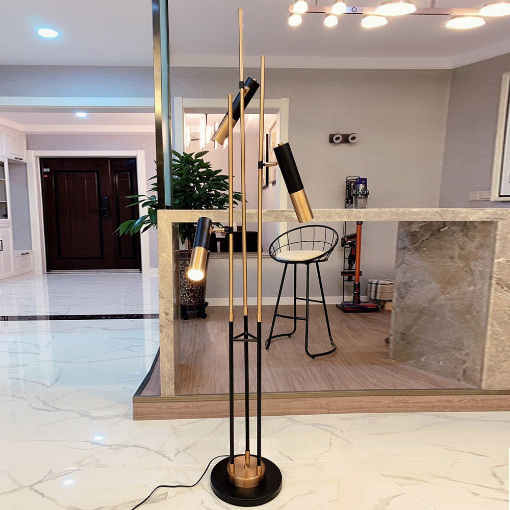 Salgado Modern Tall Metal 3 Bulb Floor Lamp, Black - Neutralighting