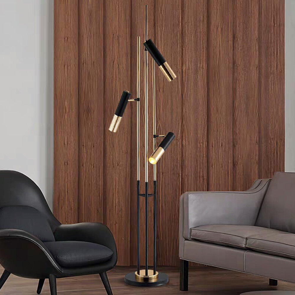 Salgado Modern Tall Metal 3 Bulb Floor Lamp, Black - Neutralighting