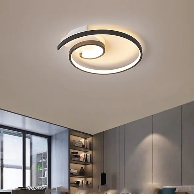 Arisha Modern Spiral Shaped Metal Ceiling Light, Black/White - Neutralighting