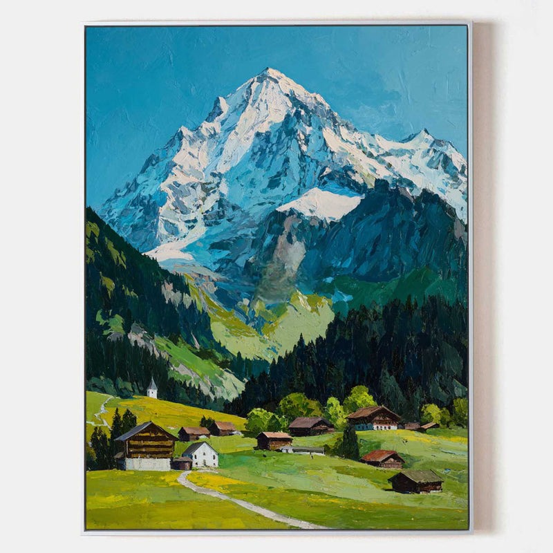 Snowy Mountain Valley Painting