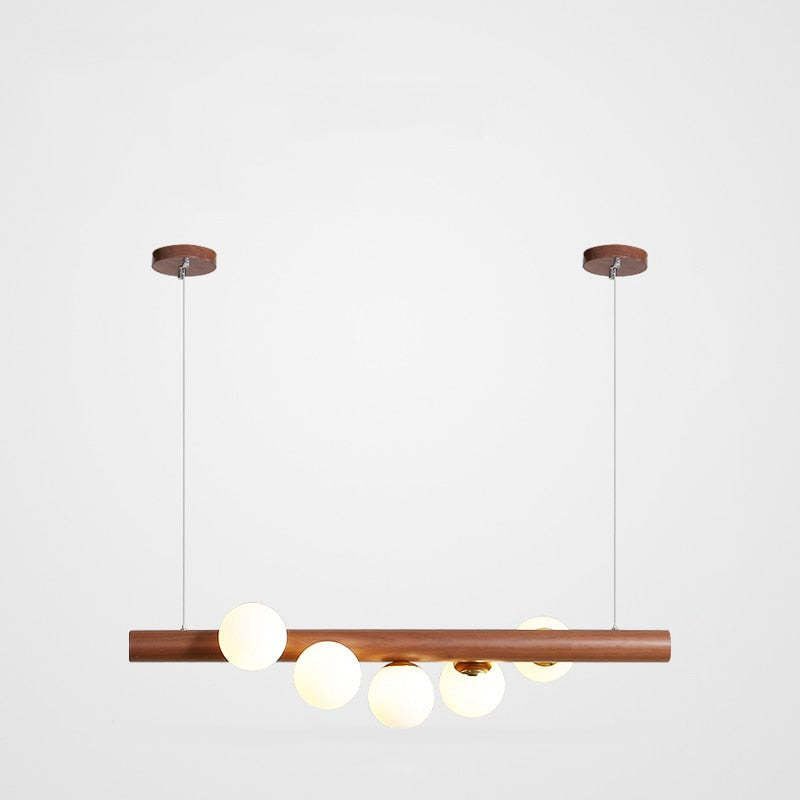Valentina Glass Bubble Pendant Light Wood/Walnut - Neutralighting