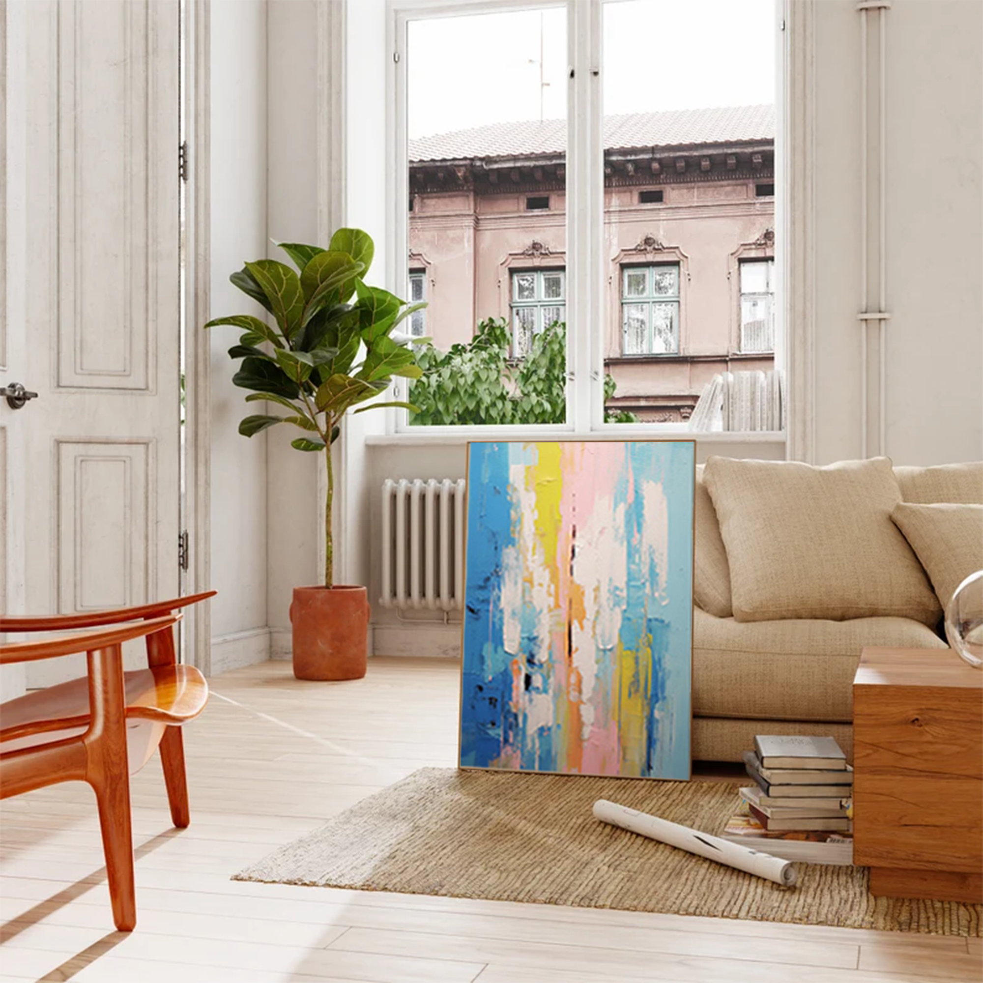 Abstract Canvas Art AB036 - Neutralighting