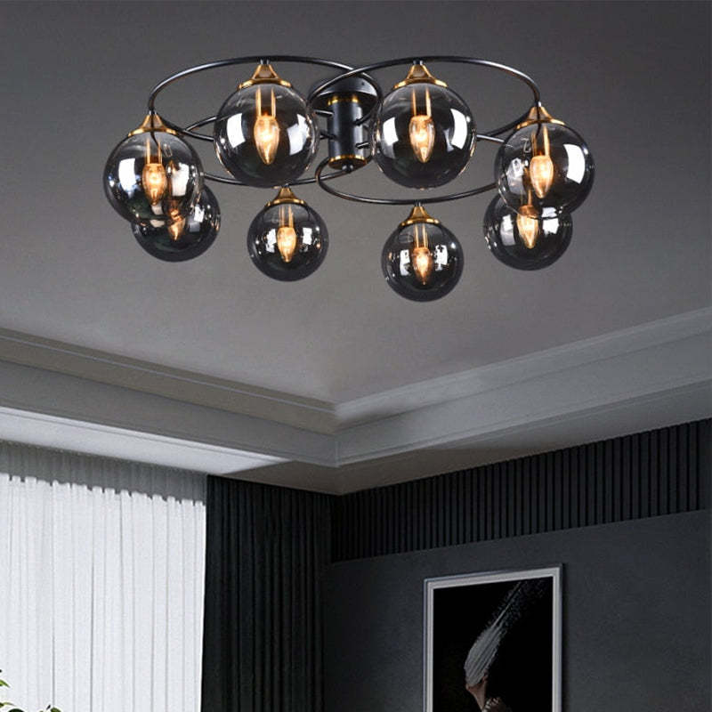 Valentina Nordic Bubble Glass Ceiling Light, Gray/Amber - Neutralighting