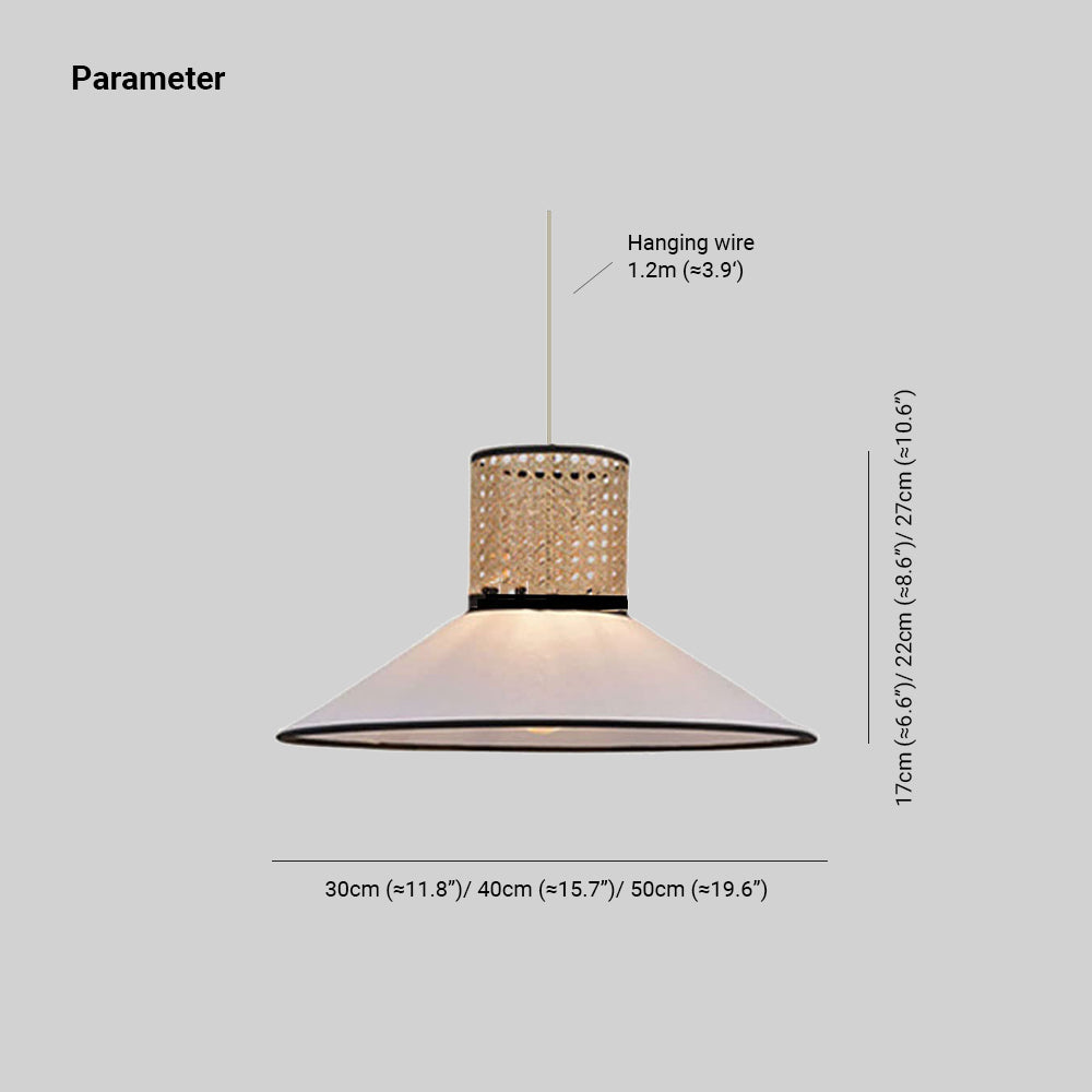 Ritta Modern Rattan/FabricPendant Light, White - Neutralighting