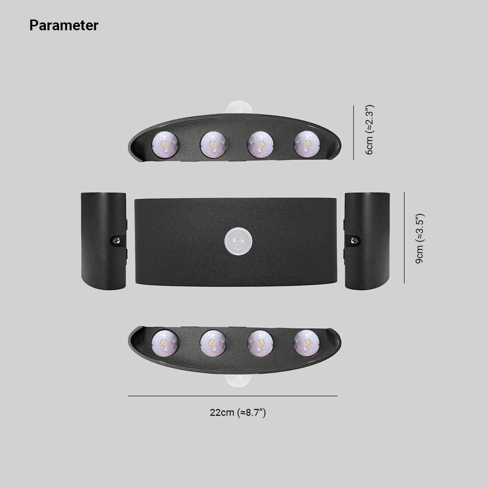 Ray Modern Simple Metal/Acrylic Fixtures Up And Down LED Light Wall Lamp, Black/White - Neutralighting