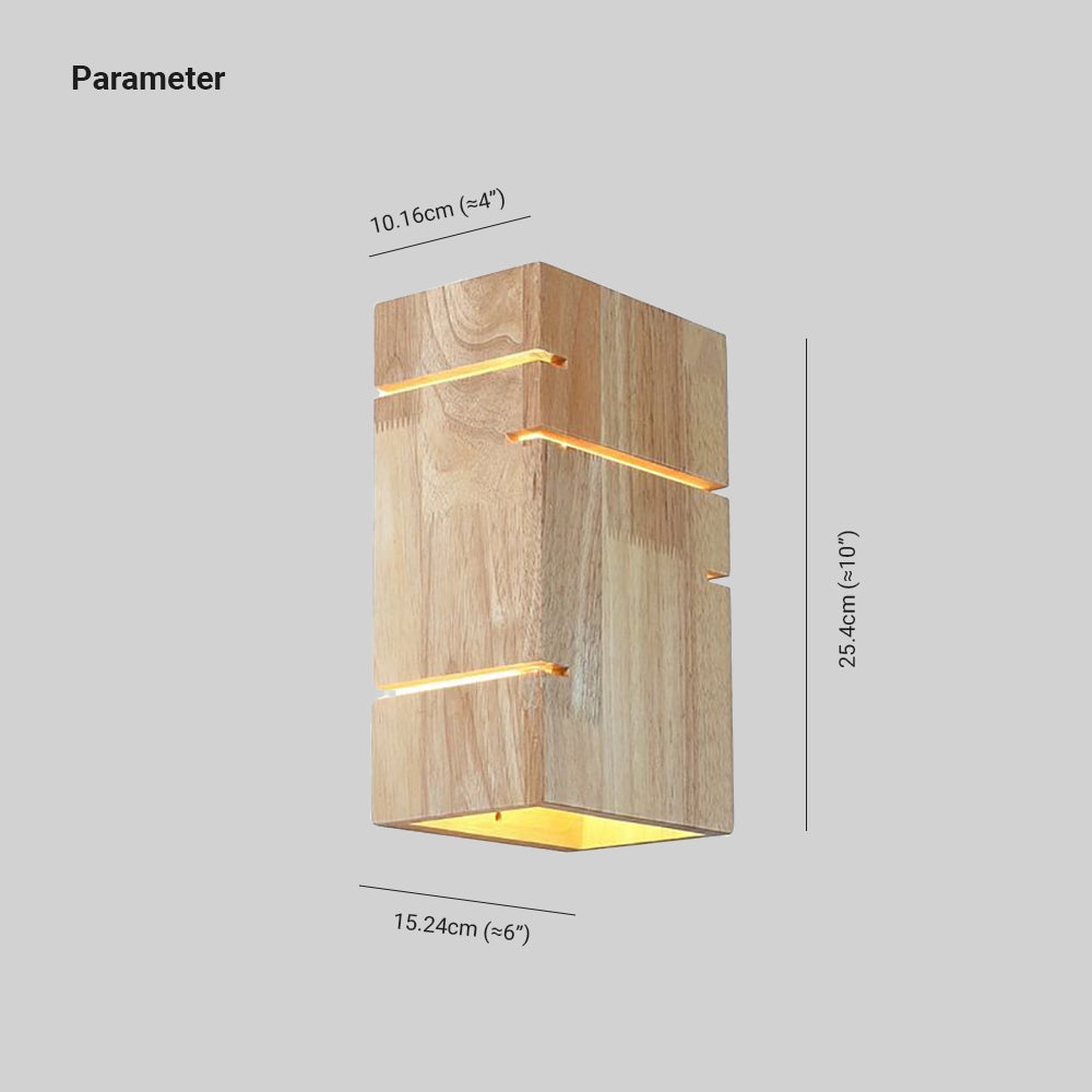 Muto Wall Lamp Rectangular Minimalist, Mounted Bedside, Wood, Bedroom - Neutralighting