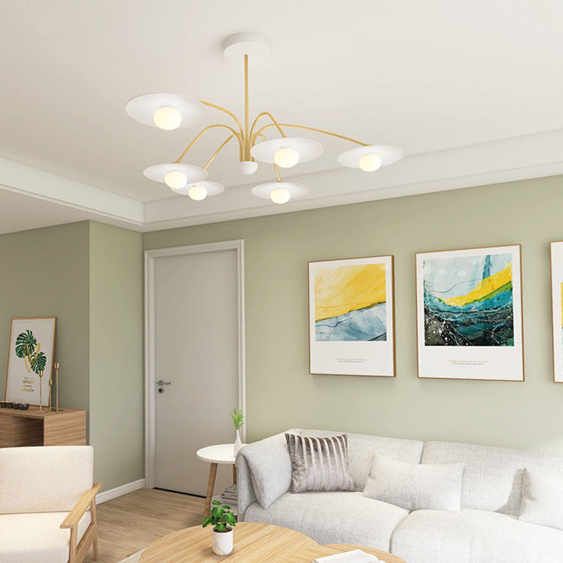 Arisha Minimalist Blown Metal Pendant Light, White/Gold - Neutralighting