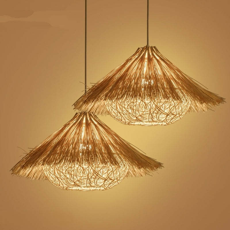 Muto Hand-Woven Rattan Modelling Pendant Light - Neutralighting