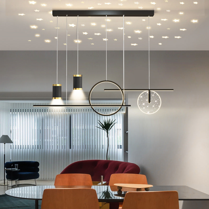 Arisha Modern Metal Starry Pendant Light, Black/White/Gold - Neutralighting