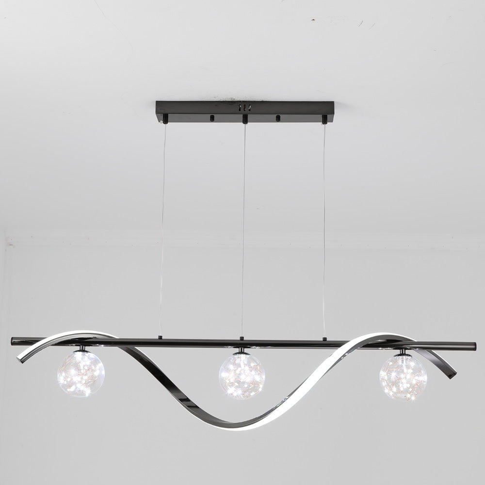 Arisha Graceful Arc with Glass Globes Pendant Light - Neutralighting