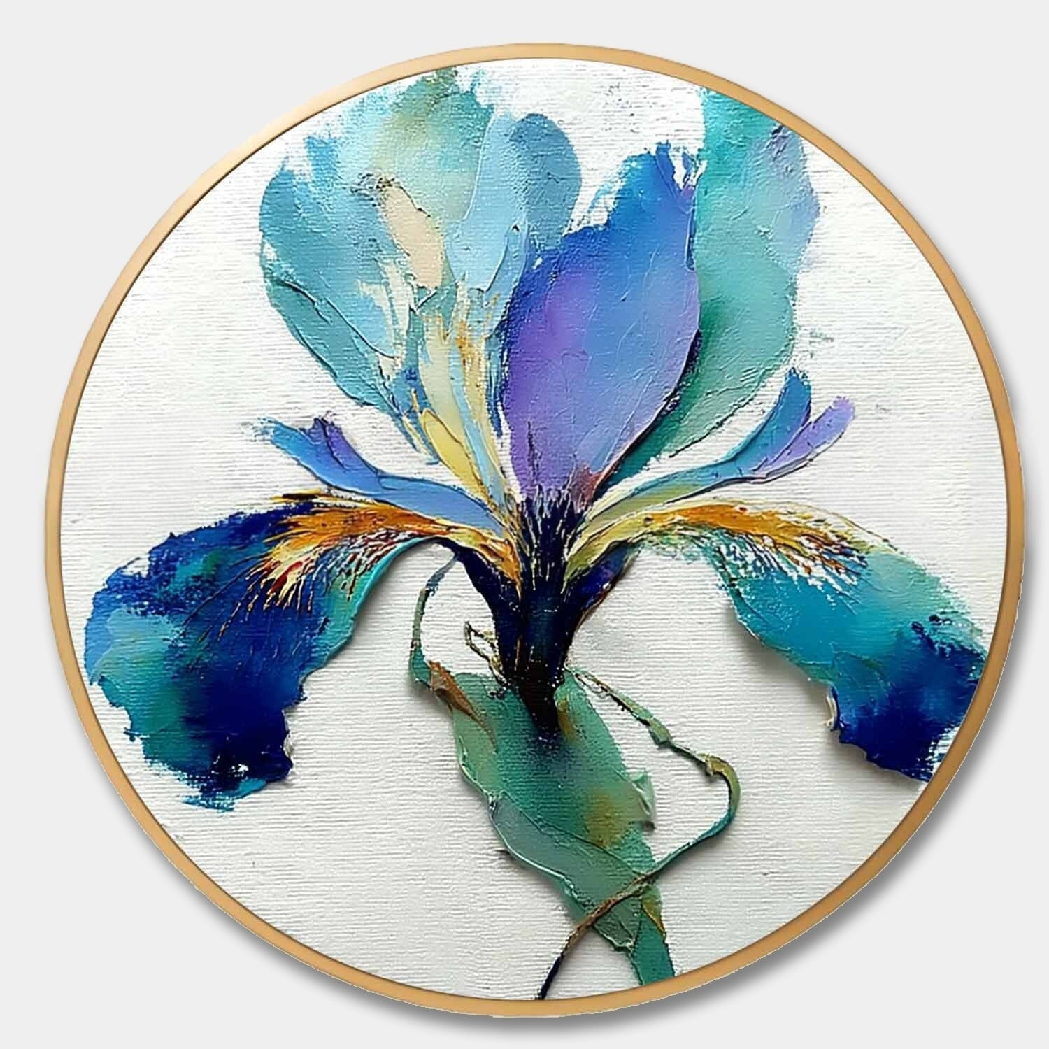Wall Art Textured Impasto Iris Flower