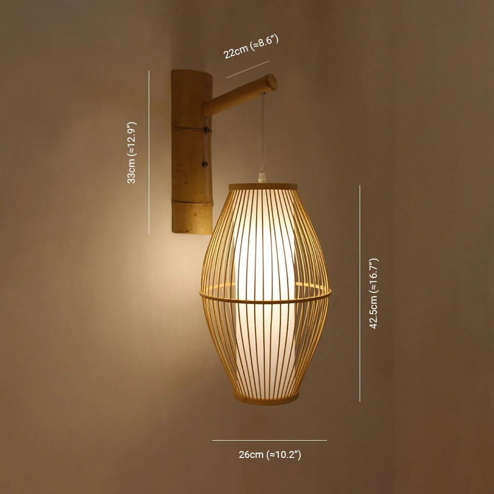 Ritta Wall Lamp Rustic, Muto Rattan Weaving LED, Hallway Wall Sconce - Neutralighting