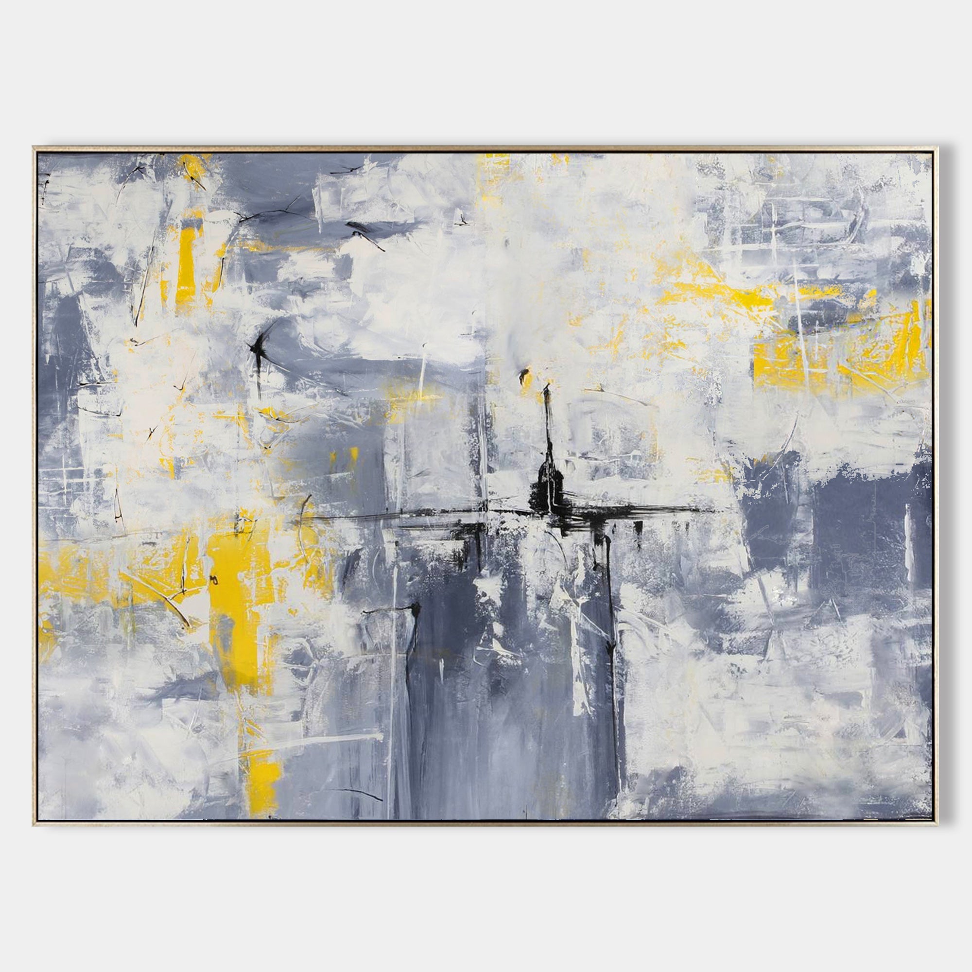 Gray Orange Abstract Painting ABAH21 - Neutralighting