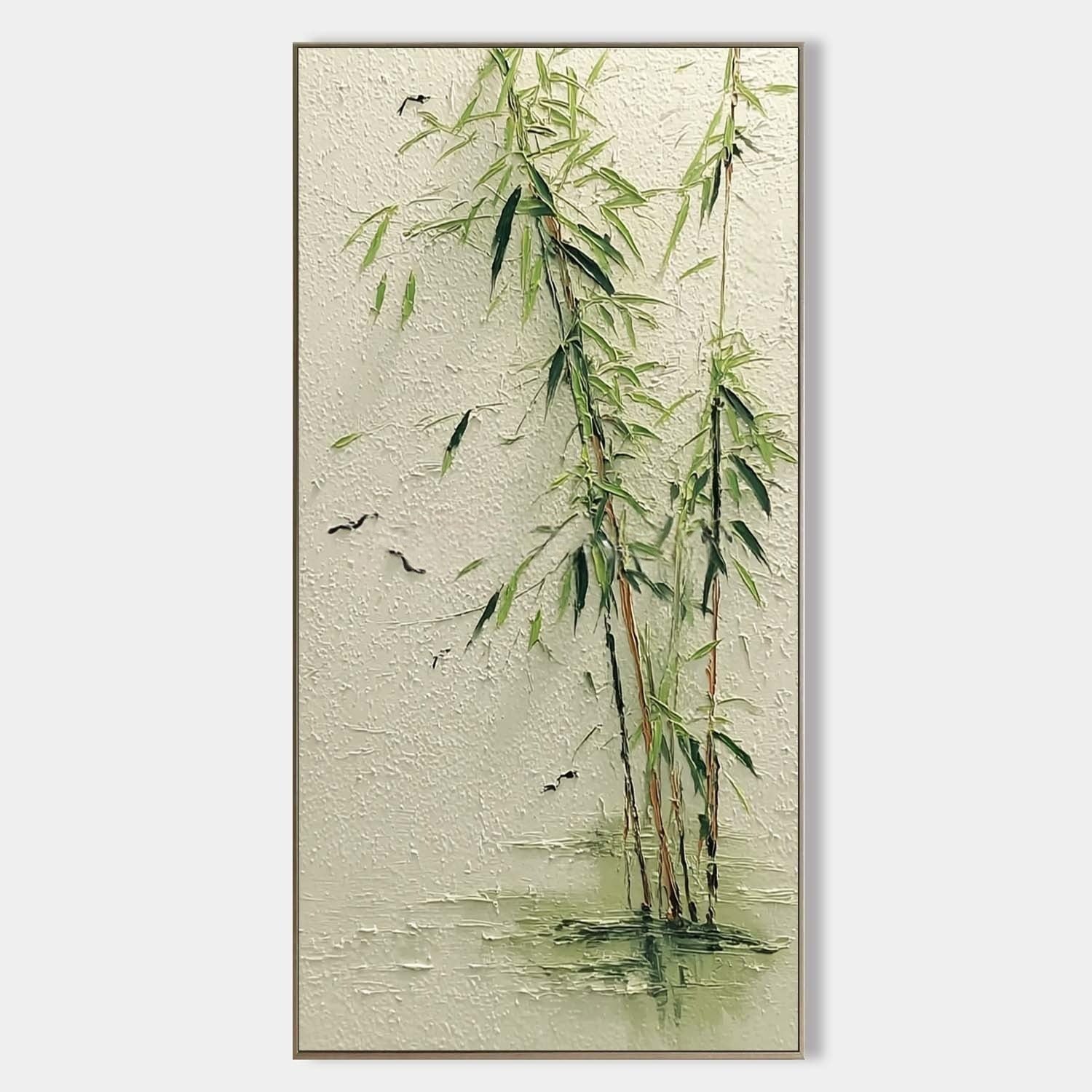 Oriental Weeping Bamboo 3D Impasto Painting