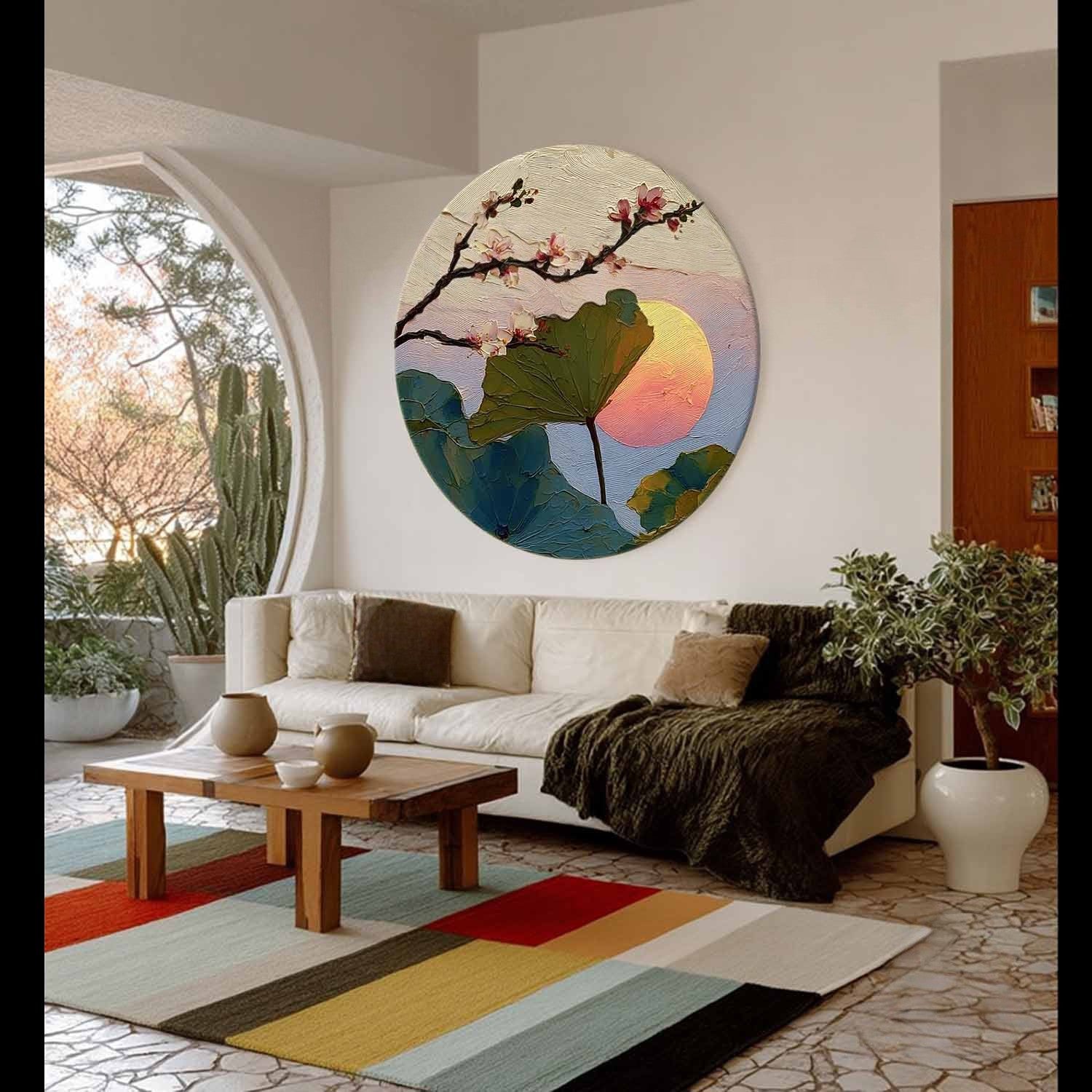 Wall Art Cherry Blossom Lotus Pink
