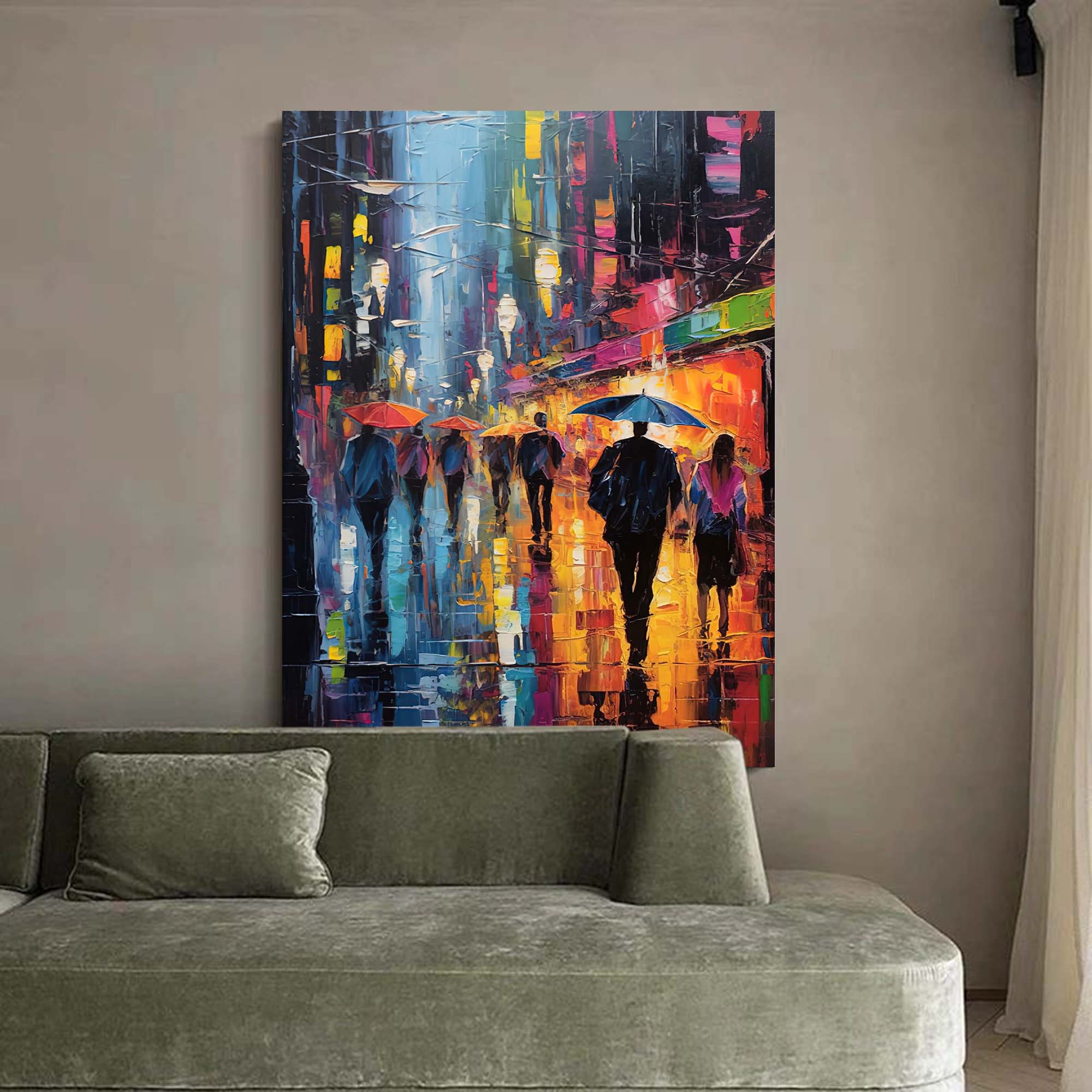 Wall Art Impasto Architecture Vibrant Pop