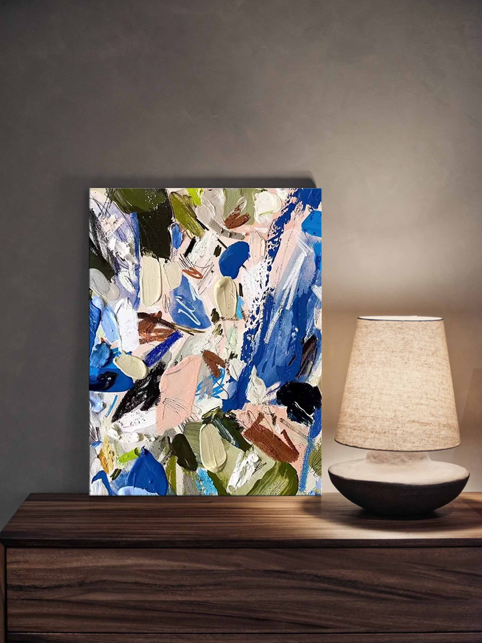 Wall Art Abstract Cobalt Fragments