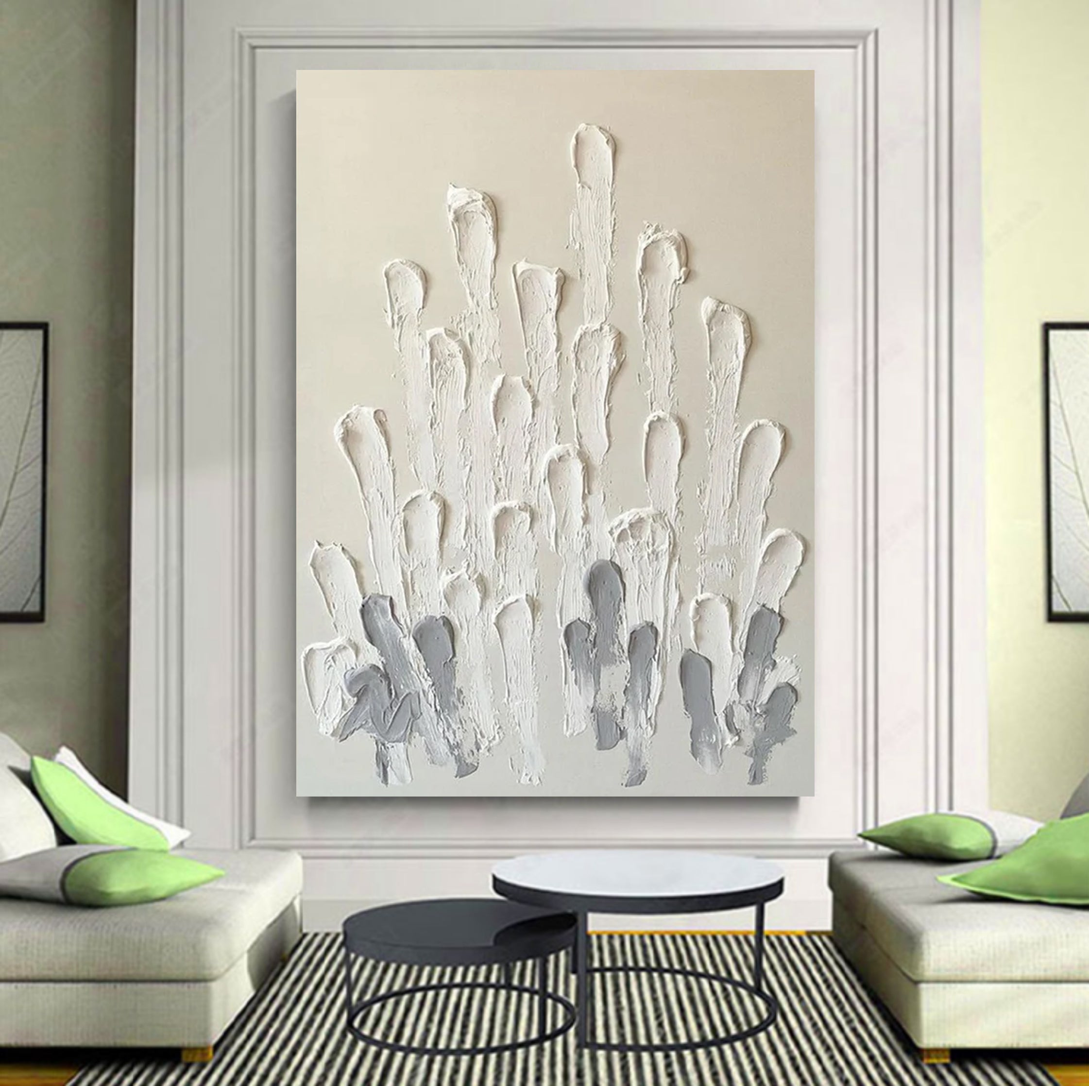 Wall Art Vertical Abstract Coral Cluster Neutral