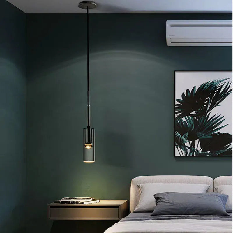 Zeyro Modern Black Glass Streamlined Pendant light/Wall Lamp - Neutralighting