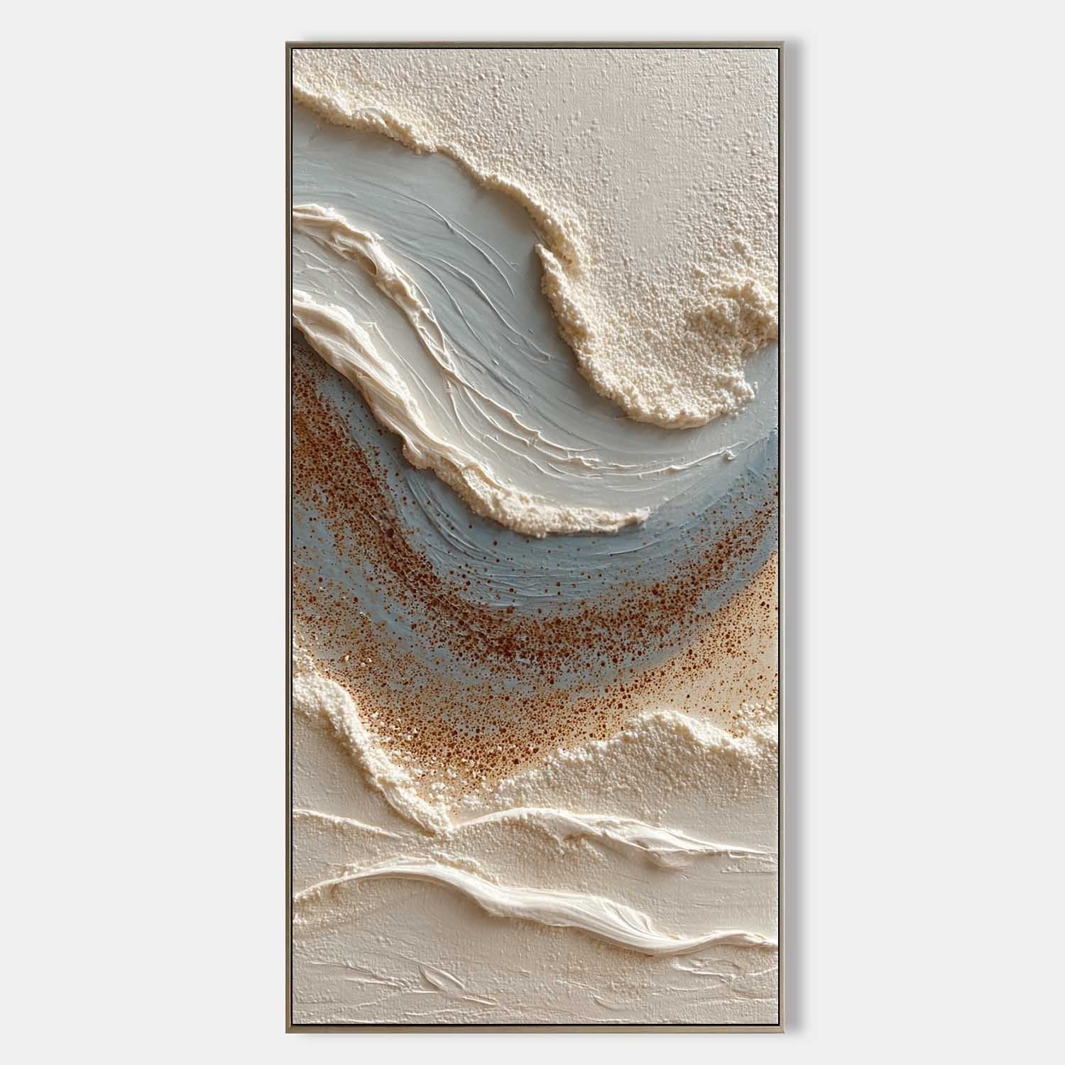 Wall Art Coastal Wave Impasto Beach Scene