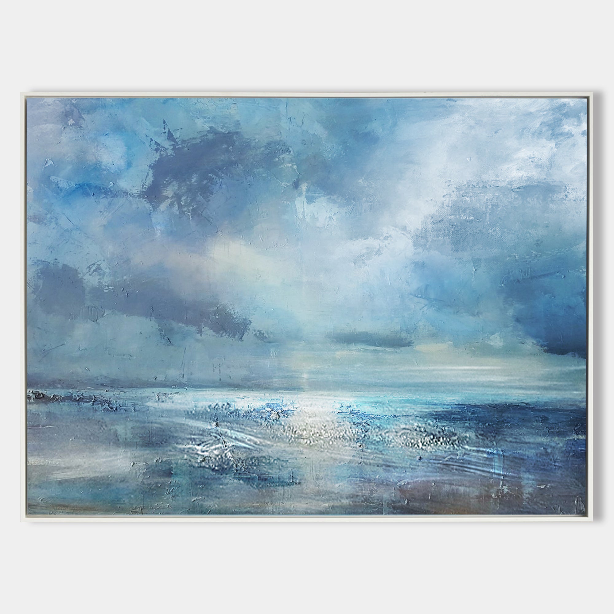 Original Abstract Beach Painting ABSH18 - Neutralighting