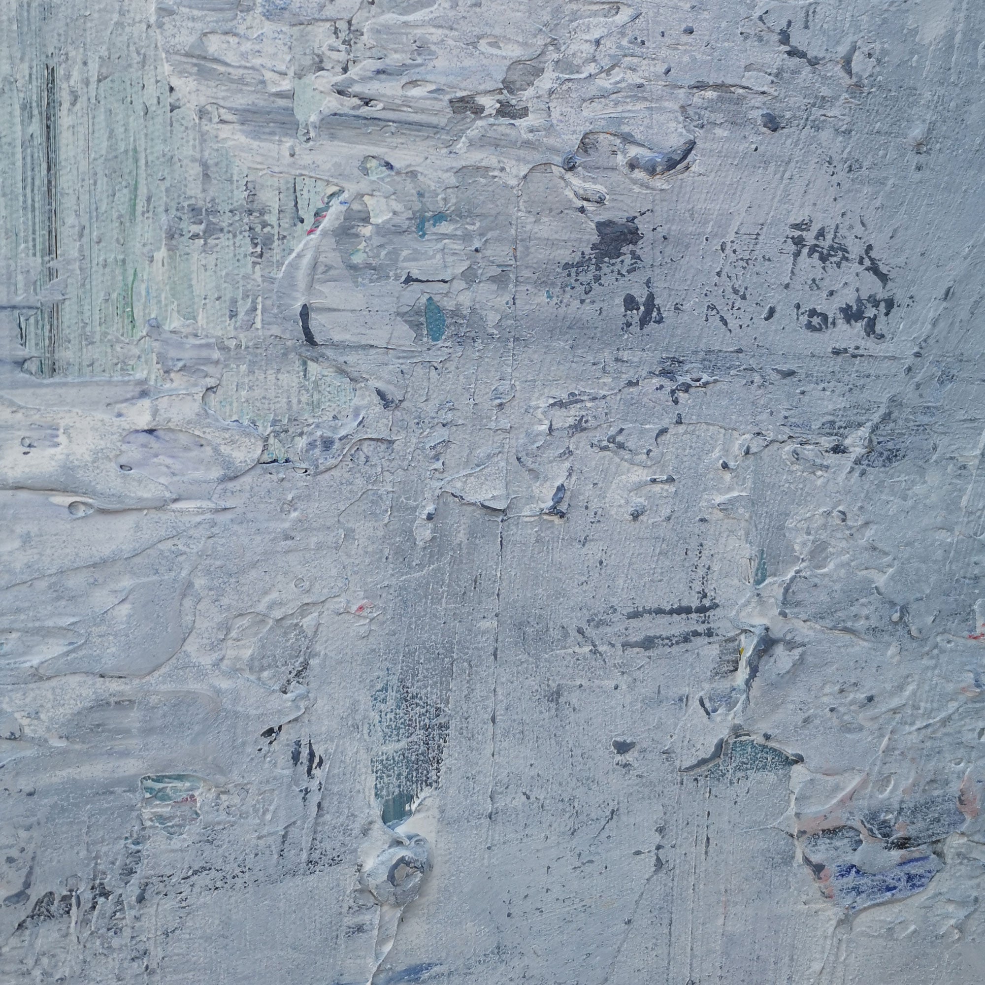 Navy‑Blue‑Grey Vertical Seascape Horizon Impasto‑Textured Artwork