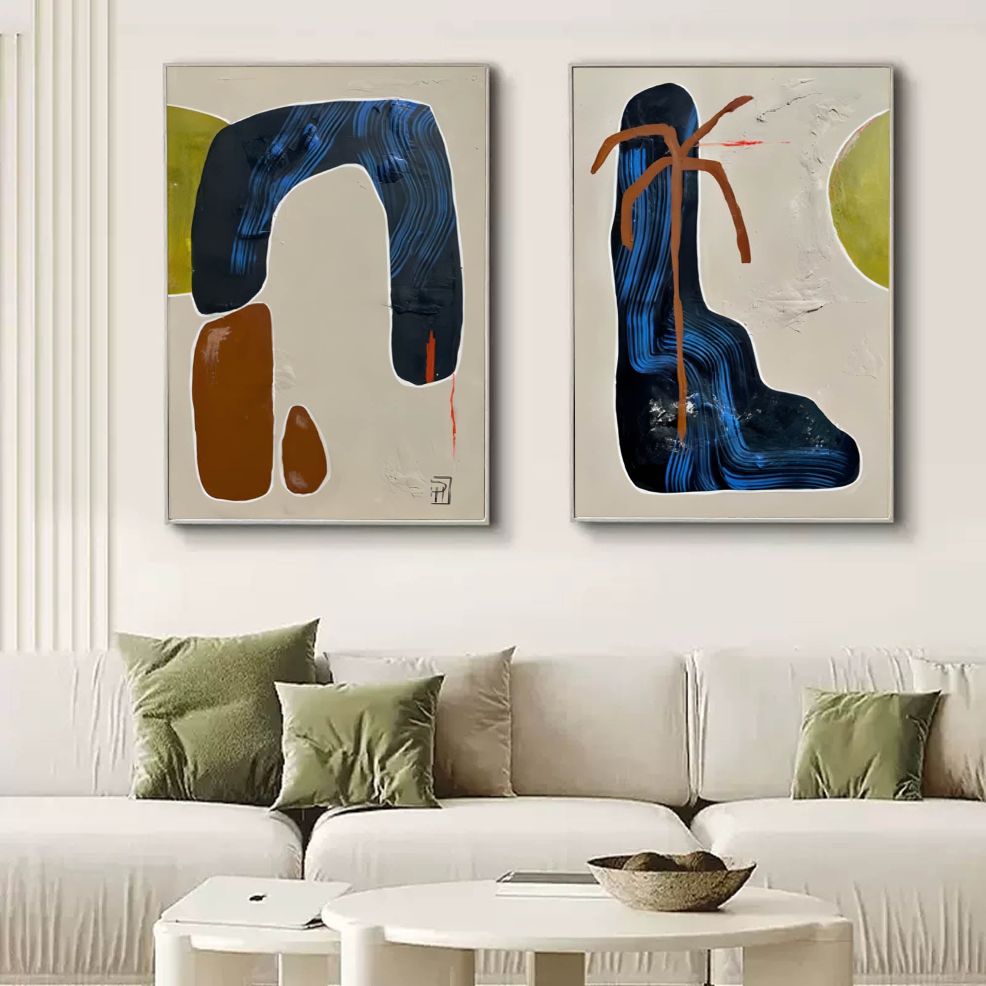 Abstract Painting Set Of 2 SP147 - Neutralighting
