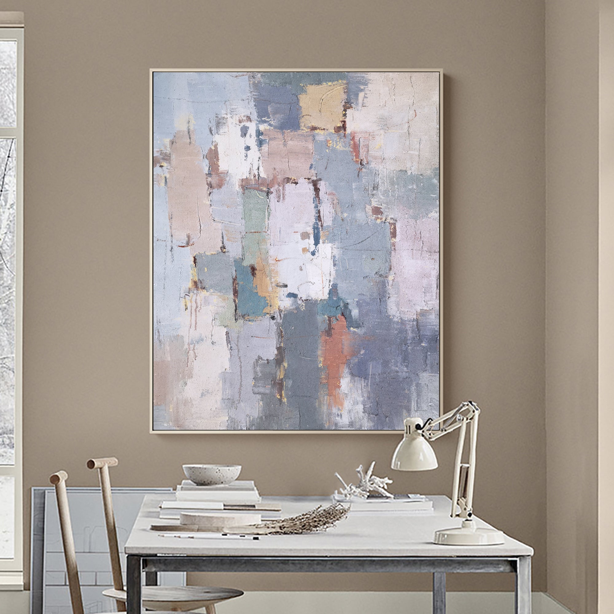 large Abstract Geometric Art ABAV57 - Neutralighting