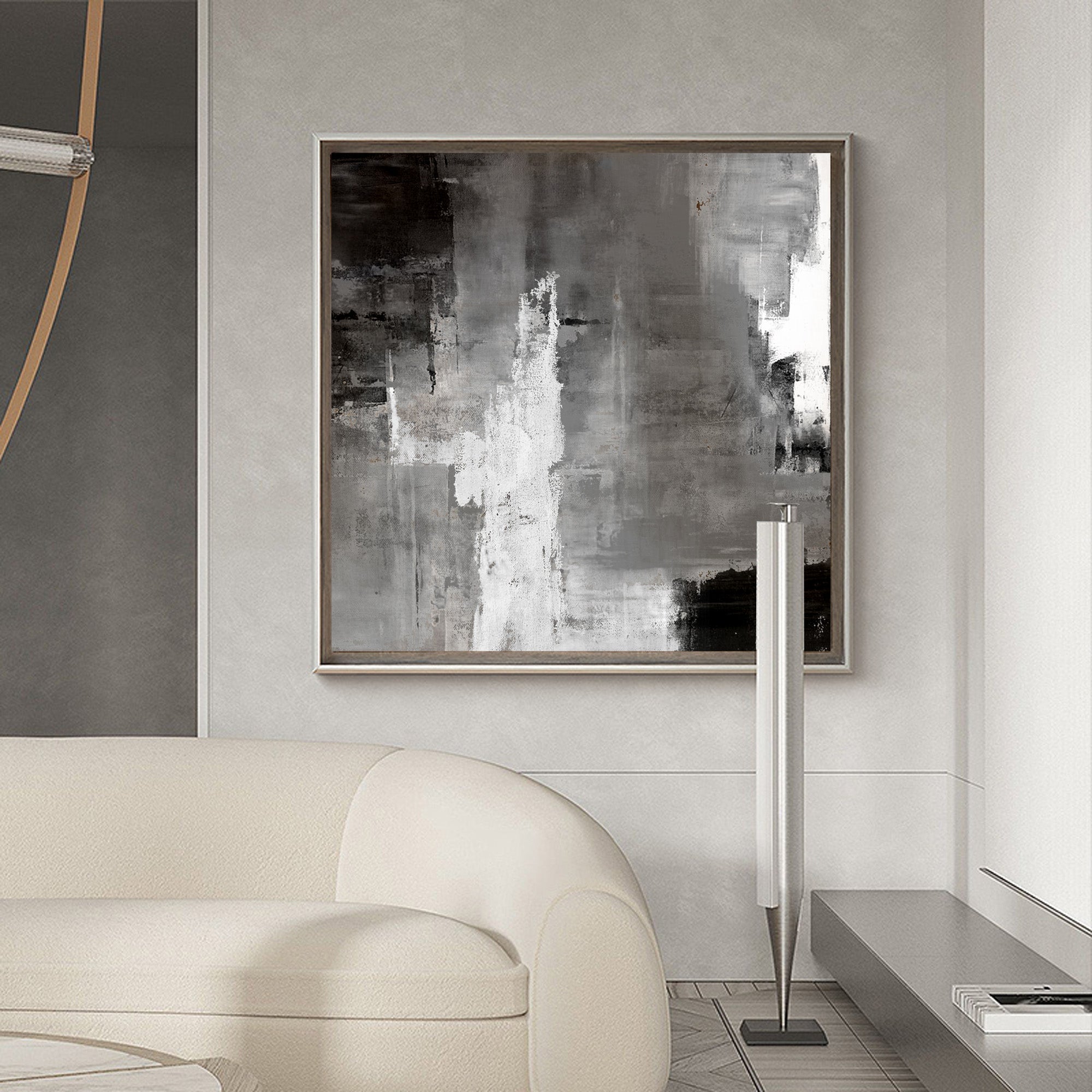 Black White Gey Abstract Art