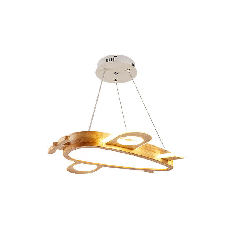 Arisha Modern Natural Creative DIY Children Airplane Shape Acrylic Pendant Light ,Wood - Neutralighting
