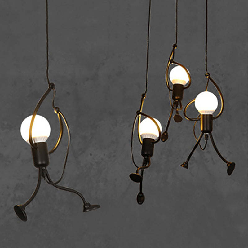 Miro Retro Modern Iron Man Pendant Light, Black - Neutralighting