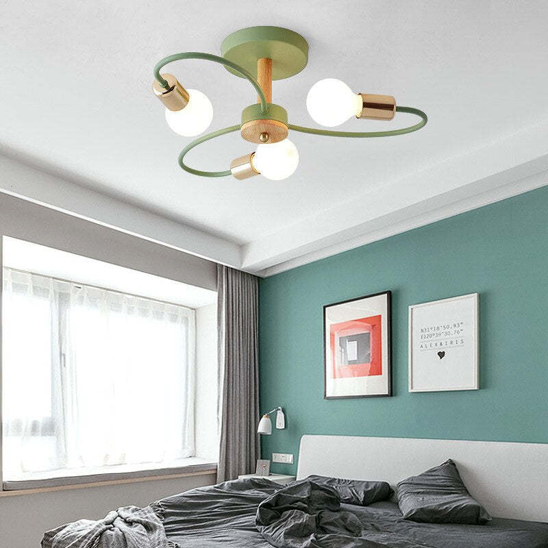 Arisha Elegant Metal/Glass Flush Mount Ceiling Light, Grey/Green - Neutralighting