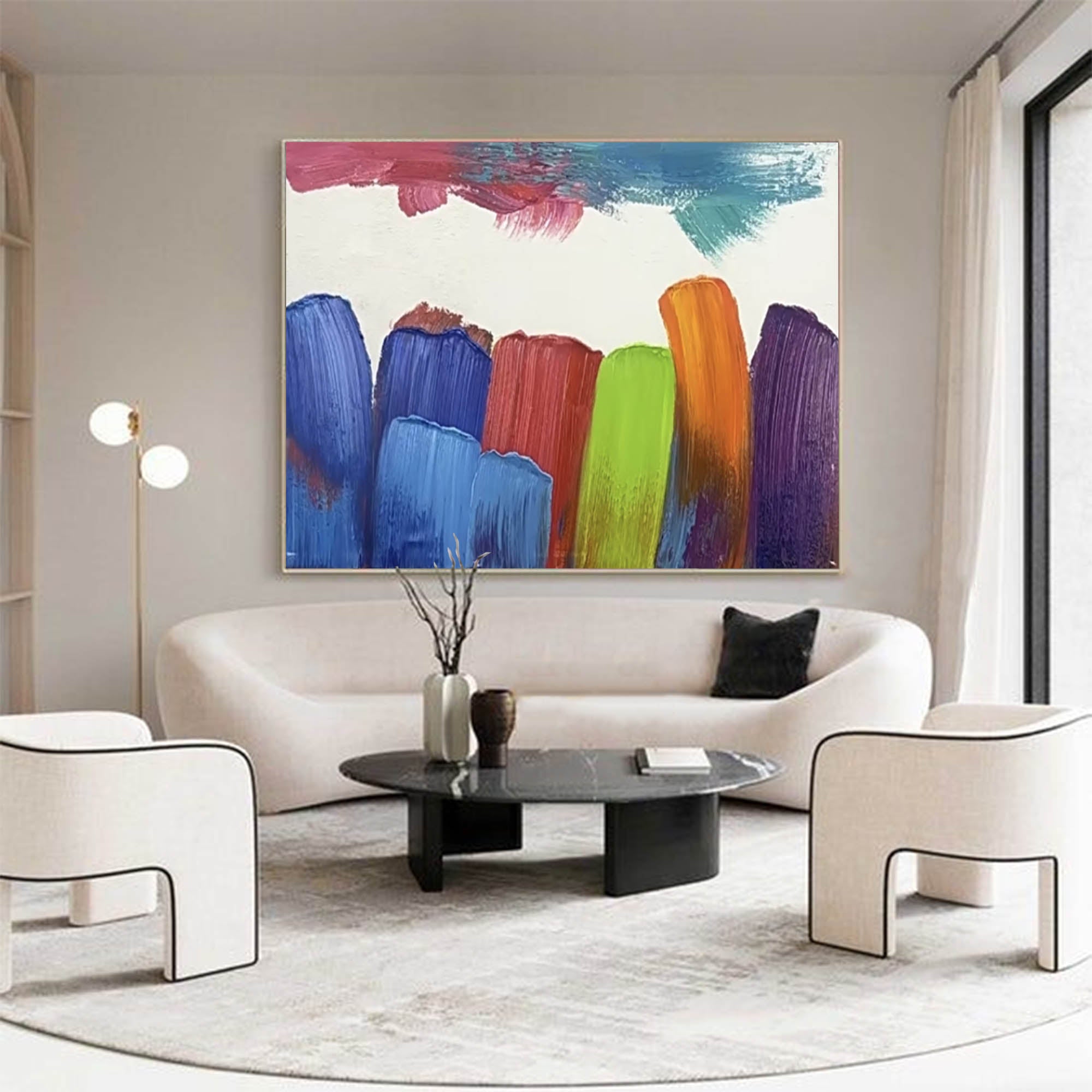 Wall Art Abstract Expressionist Impasto Blue