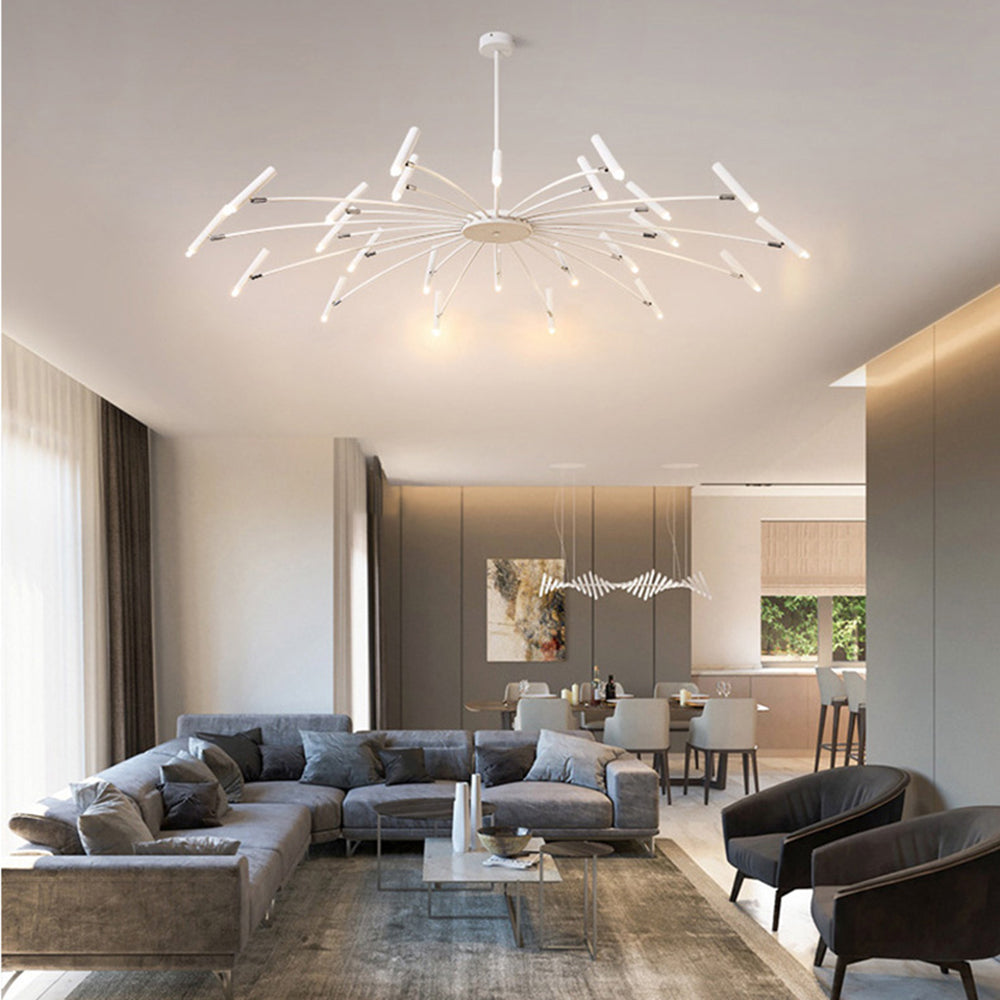 Arisha Modern Blown Linear Metal Multi-heads Chandelier - Neutralighting