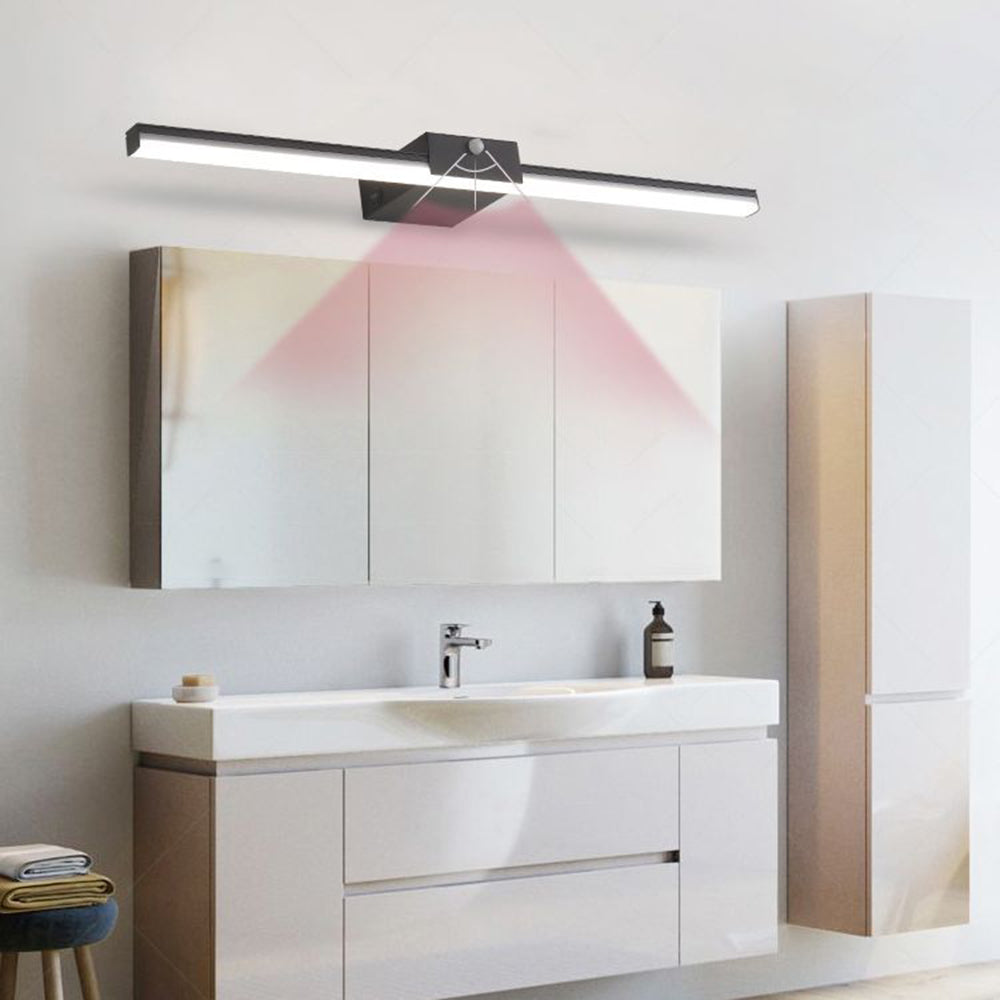 Arisha Minimalist Linear Metal Wall Lamp, Black/White, Bathroom - Neutralighting