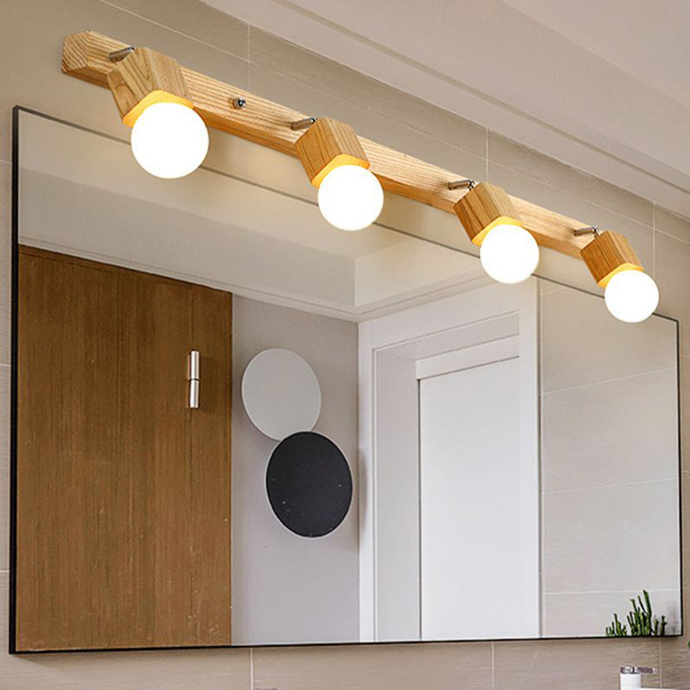 Muto Modern Square Globe Metal/Wood Wall Lamp, Vanity Light - Neutralighting