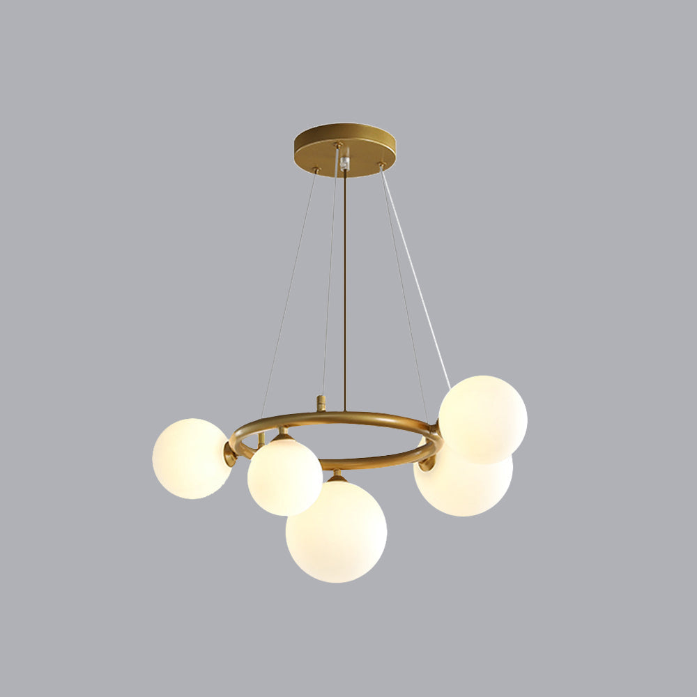 Valentina Modern Designe Wave Metal/Glass Pendant Light, White/Gold - Neutralighting