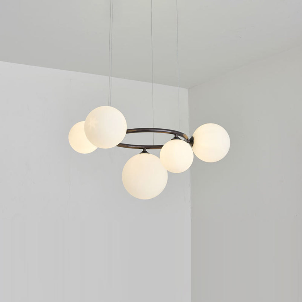 Valentina Modern Designe Wave Metal/Glass Pendant Light, White/Gold - Neutralighting