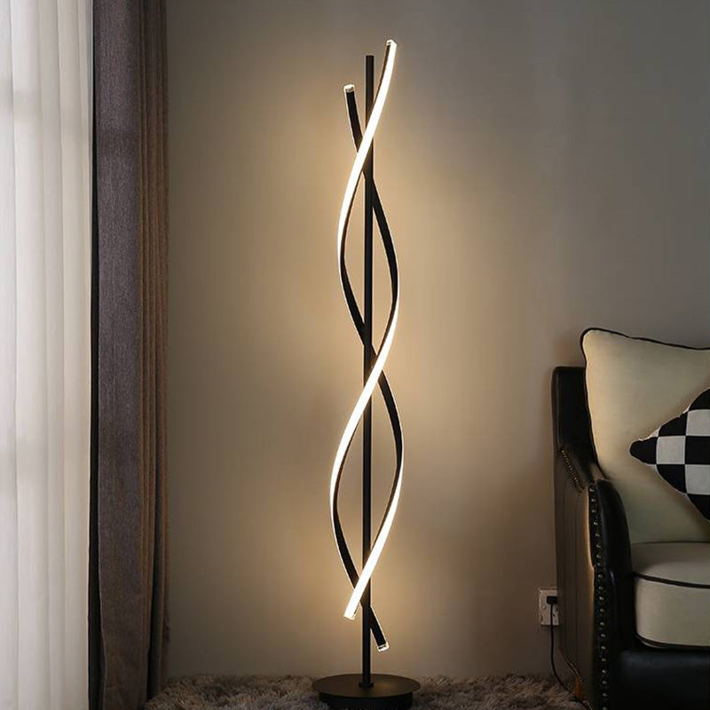 Mira Postmodern Linear Acrylic Floor Lamp, Black/White - Neutralighting