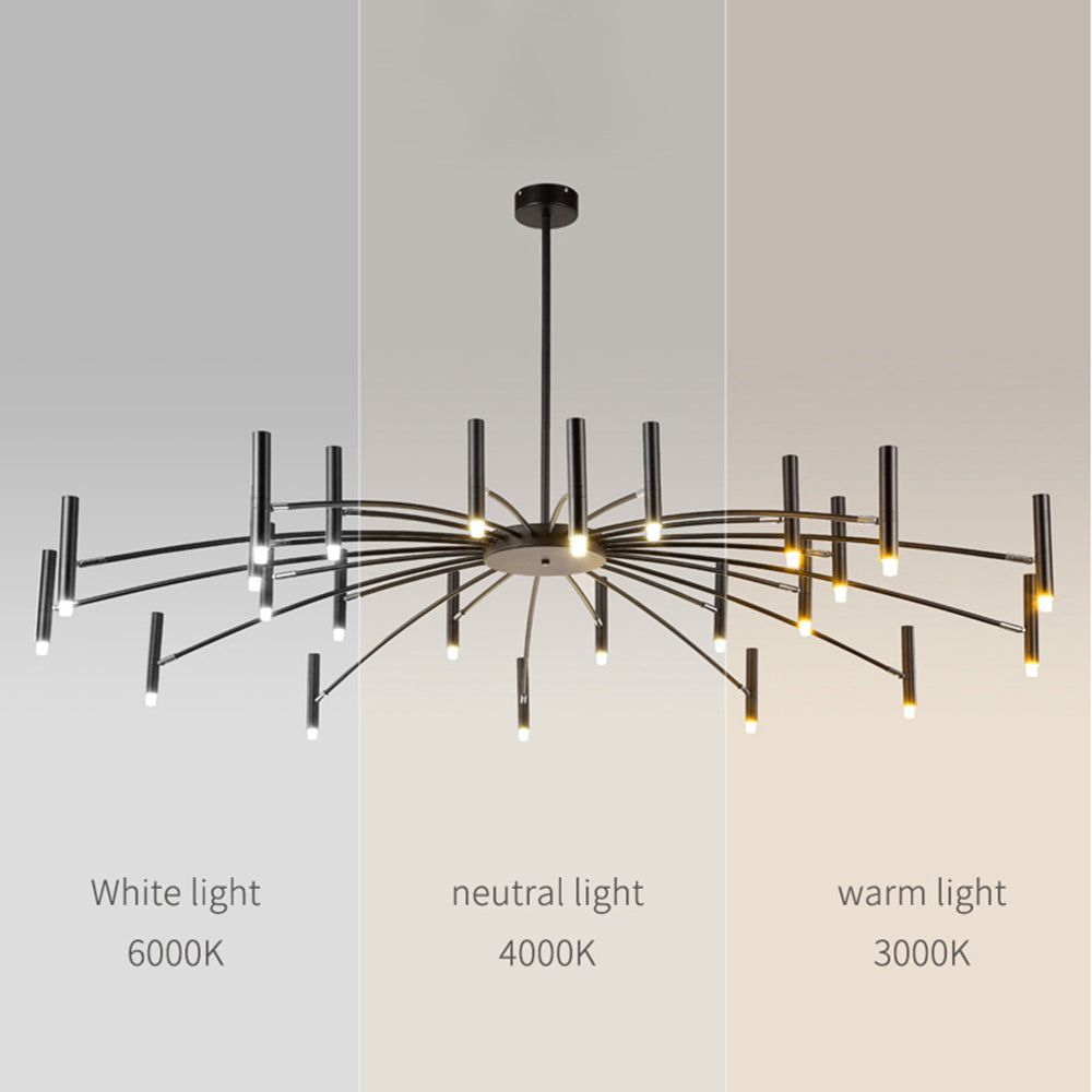 Arisha Modern Blown Linear Metal Multi-heads Chandelier - Neutralighting