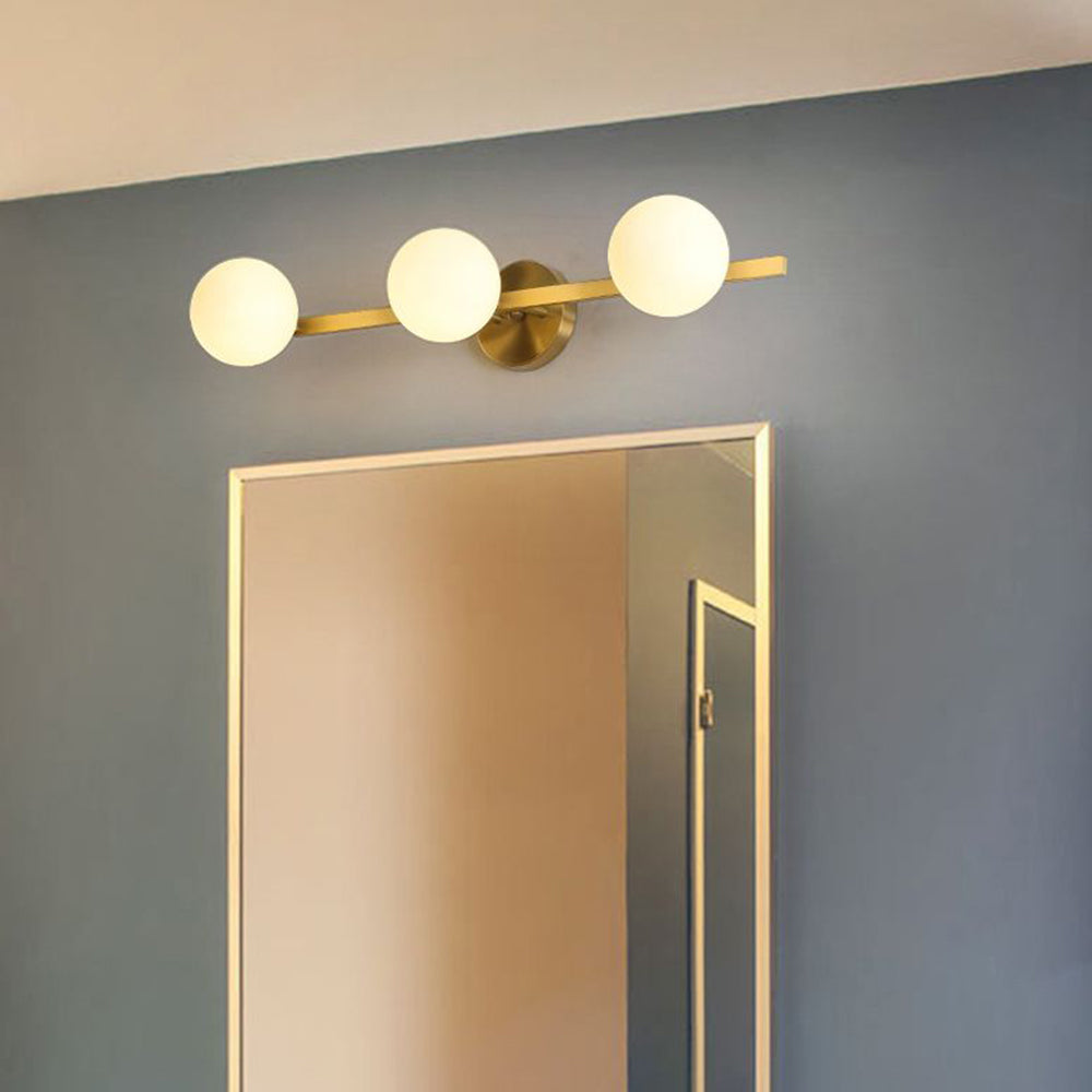 Valentina Retro Globe Linear Metal/Glass Wall Lamp, Gold, Bathroom - Neutralighting