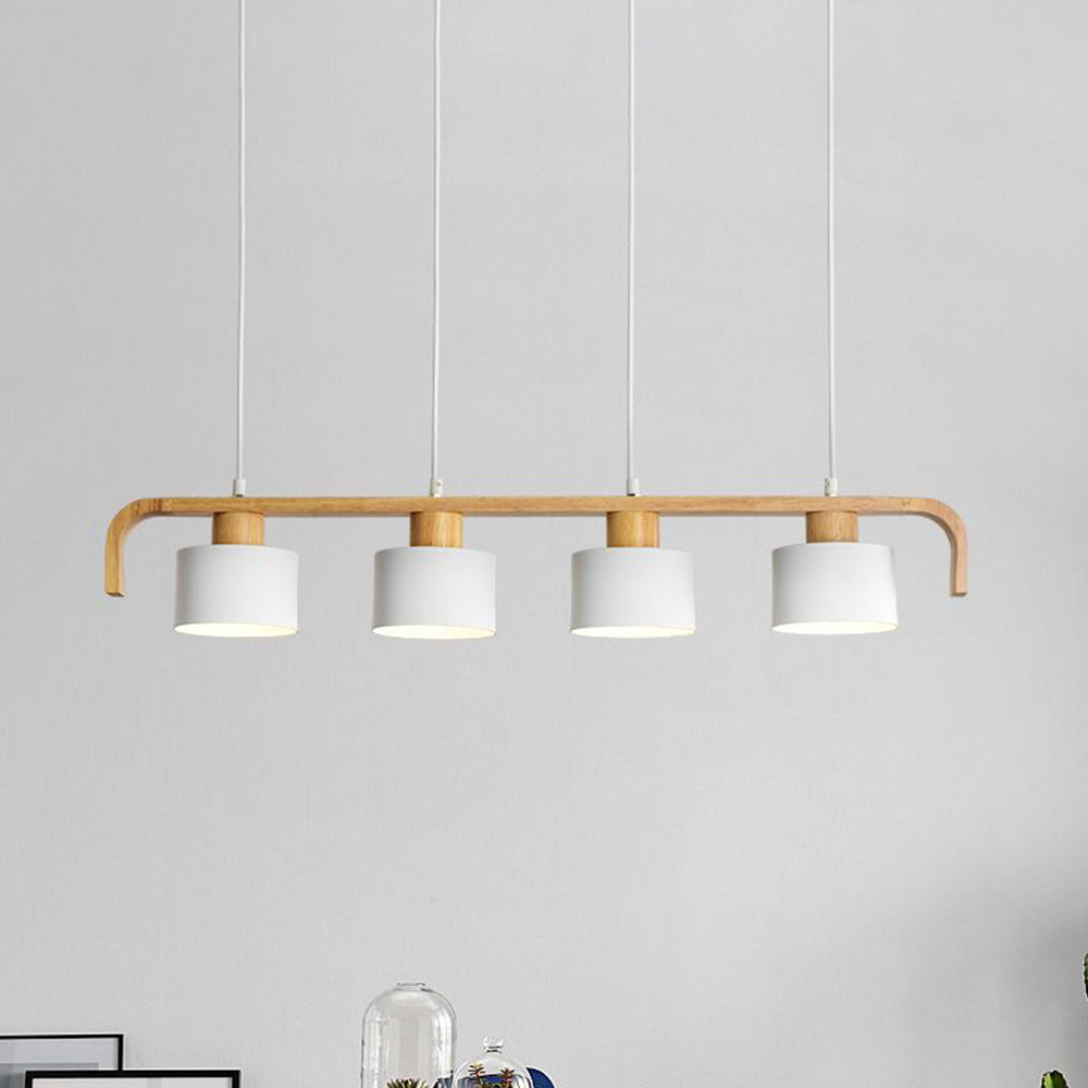 Valentina Pendant Light Cylinder Nordic, Bamboo, White/Green/Gray, Bedroom - Neutralighting